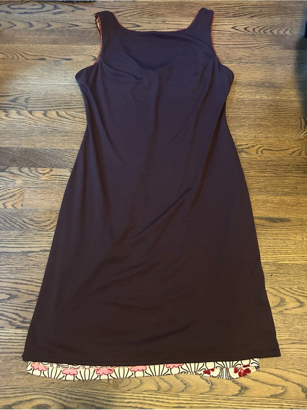 Sleeveless Pink Floral Midi Dress with Cream Base reversible - Picture 11 of 14